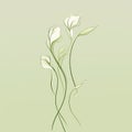 Elegant Vector Illustration Of Flowers On Green Background Royalty Free Stock Photo
