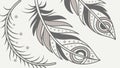 Feather Motif with Intricate Patterns Decorative Vector, vector design Generative AI Royalty Free Stock Photo
