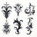 Elegant Vector Ornamental Designs With Intricate Floral Arrangements