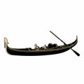 Elegant Venetian Gondola with Oar Vector Illustration Royalty Free Stock Photo