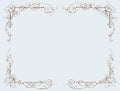 Elegant vintage border frame. Decorative element in the style of vintage engraving with Baroque ornament Royalty Free Stock Photo