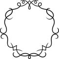 Elegant vintage calligraphic swirl frame featuring intricate details, adding classic charm to invitations, certificates
