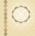 Elegant vintage card with seamless wallpaper Royalty Free Stock Photo