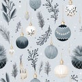 Elegant vintage christmas seamless pattern with solid pastel colors in a classic vector style Royalty Free Stock Photo