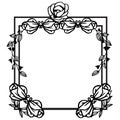 Elegant vintage floral frame, element for card design. Vector Royalty Free Stock Photo