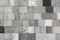 Elegant Vintage Floral Grey Patchwork Pattern with Detailed Grunge Texture for Artistic Wallpapers Royalty Free Stock Photo