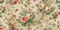 Elegant vintage floral textile design with ornate branching pattern. Generative AI Royalty Free Stock Photo
