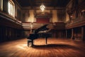 Elegant Vintage Grand Piano in Luxurious Living Room. Elegant classical music background. AI generated