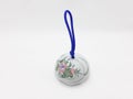 Elegant Vintage Hand Bell Ringer with Beautiful Artistic Floral Pattern in White Isolated Background 04