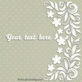 Elegant vintage invitation card with abstract floral background. Royalty Free Stock Photo