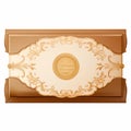 Elegant Vintage Rectangular Decorative Label With Gold Embellishments On A Cream Background Royalty Free Stock Photo