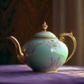 Elegant vintage teapot on a luxurious table setting Royalty Free Stock Photo