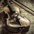 Elegant Vintage Violin, Timeless Beauty in Musical Instrument. Classical music background. AI generated