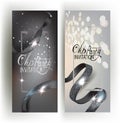 Elegant VIP banners with sparkling ribbons.