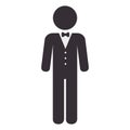 elegant waiter character icon