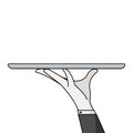 Cartoon waiter hand holding empty serving tray Royalty Free Stock Photo