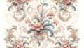 Elegant wallpaper featuring an intricate Rococo pattern with scrol Royalty Free Stock Photo
