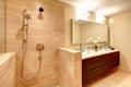 Elegant warm tones bathroom Royalty Free Stock Photo