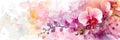 Elegant watercolor background featuring intricate orchid blooms, adding a touch of sophistication to luxury , Generative