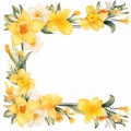 Elegant Watercolor Daffodil Frame For Spring Celebrations