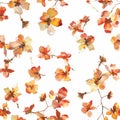 Elegant watercolor florals in desert-inspired hues of radiant red and orangeade dance across a seamless pattern