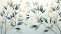 Elegant watercolor leaves and branches forming a seamless pattern on a light, airy background