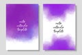 Elegant watercolor templates with violet stains