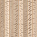Elegant wavy borders seamless pattern. Beautiful golden ornaments on white background. Greek tribal ethnic style repeat structured