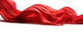 Elegant Wavy Red Satin Fabric Flowing on White Background GenerativeAI