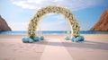 An elegant wedding arch set on the beach Royalty Free Stock Photo