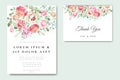 Elegant wedding card with beautiful floral and leaves template Royalty Free Stock Photo