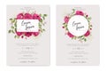 Elegant wedding card with beautiful floral and leaves template