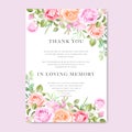 Elegant wedding card with beautiful floral and leaves template Royalty Free Stock Photo