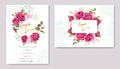 Elegant wedding card with beautiful floral and leaves template