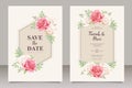 Elegant wedding card template with beautiful floral aquarel Royalty Free Stock Photo