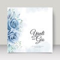 Elegant wedding card template with floral watercolor