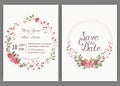 Elegant wedding cards consist of various kinds of flowers