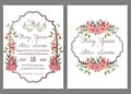 Elegant wedding cards consist of various kinds of flowers