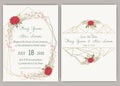 Elegant wedding cards consist of various kinds of flowers