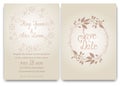 Elegant wedding cards consist of various kinds of flowers