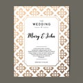 Elegant wedding invitation background. Card design with celtic ornament.