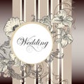 Elegant wedding invitation card with flowers