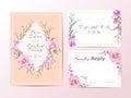 Elegant wedding invitation cards template of roses watercolor Royalty Free Stock Photo