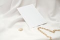 Elegant wedding invitation mock up, blank paper 4x6 card Royalty Free Stock Photo