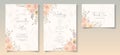 Elegant wedding invitation template with soft color blooming roses flower Royalty Free Stock Photo