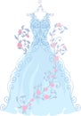 Elegant wedding mannequin dress hand drawing illustration vector