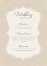 Elegant wedding menu design