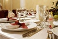 Elegant wedding party table Royalty Free Stock Photo