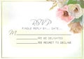 Elegant wedding RSVP card with design. Mockup
