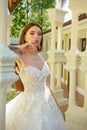 Elegant wedding salon is waiting for bride. Happy bride before wedding. Wonderful bridal gown. Beautiful wedding dresses